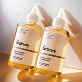 The Ordinary Glycolic Acid 7 Toner bottles on a surface, showcasing the exfoliating toner for skin care.